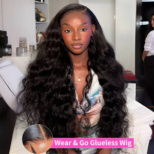 Black long curly wig